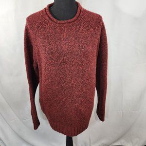 LL Bean Womens 100% Lamb's Wool Rolled Crewneck Sweater Size M Reg (FF-16)
